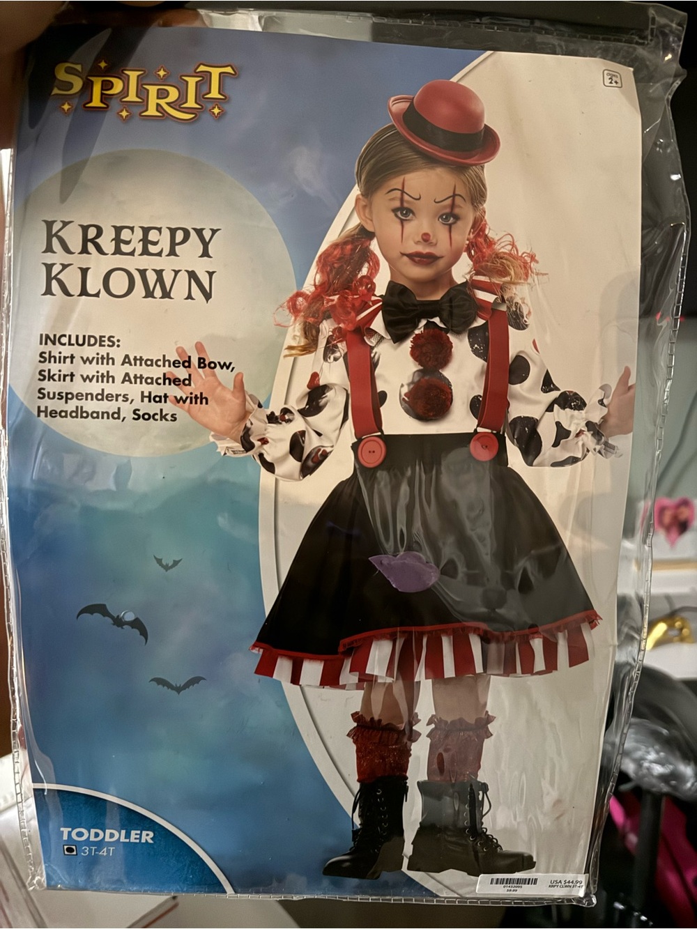 Spirit Kids' Red, Black & White Kreepy Klown Costume